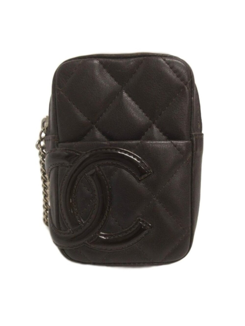 Chanel Cambon Line Galet Case Pouch Belt Dark Brown